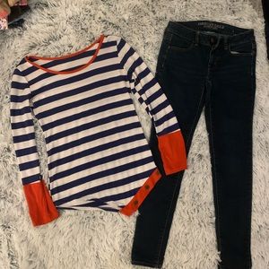 Boutique shirt and American eagle jeans. Jegging.